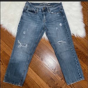 American Eagle Distressed Capri Jeans